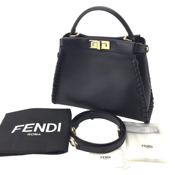 FENDI ピーカブー コピー ハンドバッグ ブラック 8BN290 81P F0KUR